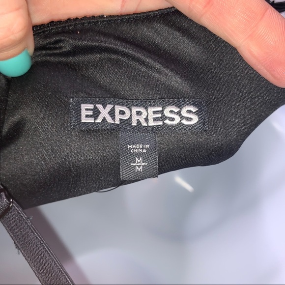 EXPRESS Black Sequin Dress with Adjustable Straps M NWT - Picture 9 of 10